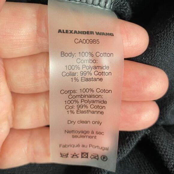 T By Alexander Wang Cotton Pique Polo Short Zip-Front Shirtdress size Medium - Picture 10 of 12